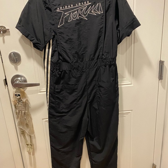 Adidas Loves Fiorucci Black Jumpsuit with White Stripes - Picture 8 of 9